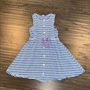 Crewcuts Blue and White Striped Sleeveless Button-Front Dress, girls size 10